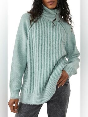 Free People Big City Knit Turtleneck Sweater